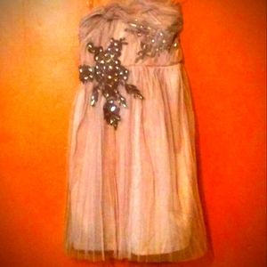 RYU Women's Size S Cream Strapless Cocktail Mini Dress